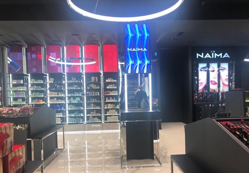 led display cosmetics shop