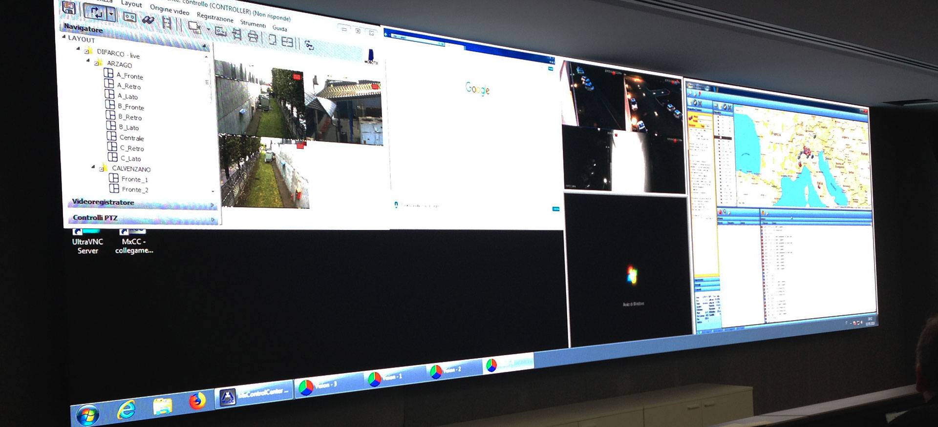 LedWall da interno sala di controllo